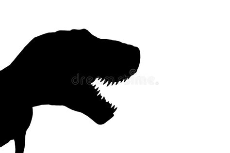 Dinosaur Head Silhouette View And White Background Stock Illustration