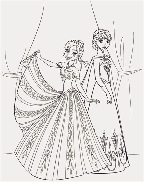 Mewarnai Frozen Elsa And Anna