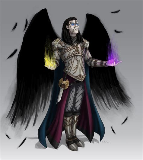 Art Fallen Aasimar Grave Cleric Of The Raven Queen Rdnd