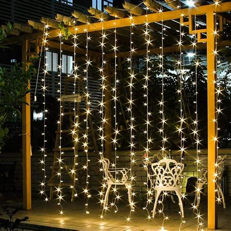 Jar Owl Solar Curtain String Lights 300 Led Window String Lights With 8