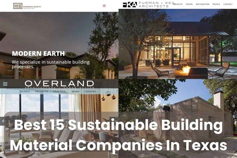 Best Sustainable Building Material Companies In Texas Building