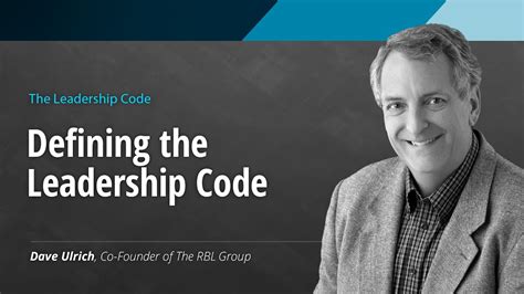 In fact, it's probably the most important leadership trait of all. Defining the Leadership Code - YouTube