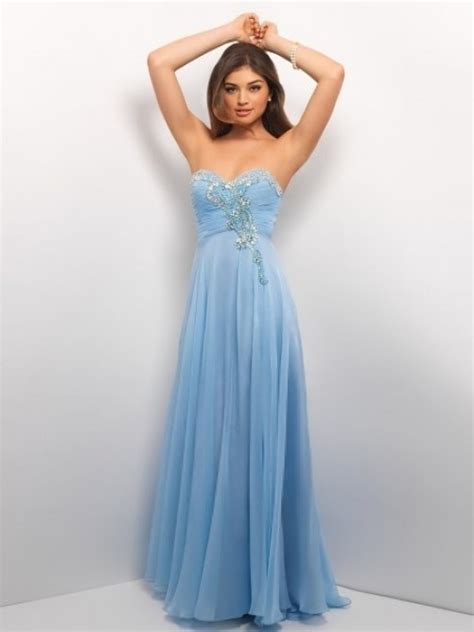 Stylish A Line Sweetheart Beading Sleeveless Floor Length Chiffon Prom Dresses On Luulla