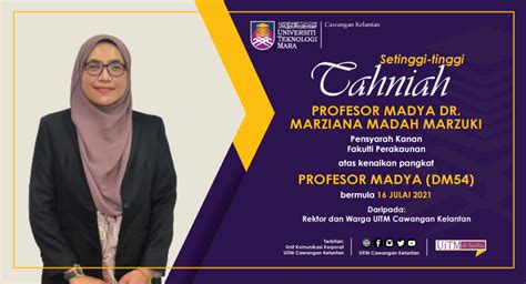 Tahniah Profesor Madya Dr Marziana Madah Marzuki DM54