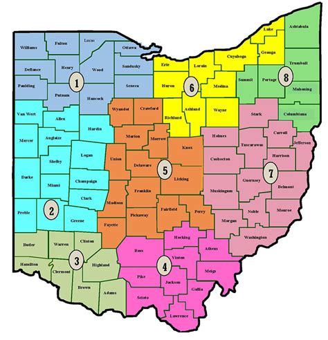 Ohio State Plane Zones Map
