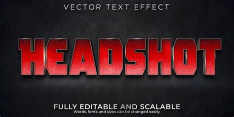 Headshot 3d Effect Text Design Vector Free Download