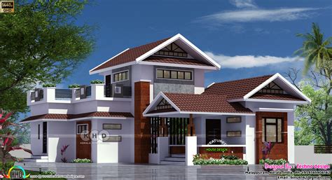 1387 Square Feet 2 Bedroom Single Floor House Plan Kerala Home Design