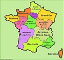 France Regions Map | New regions of France - Ontheworldmap.com