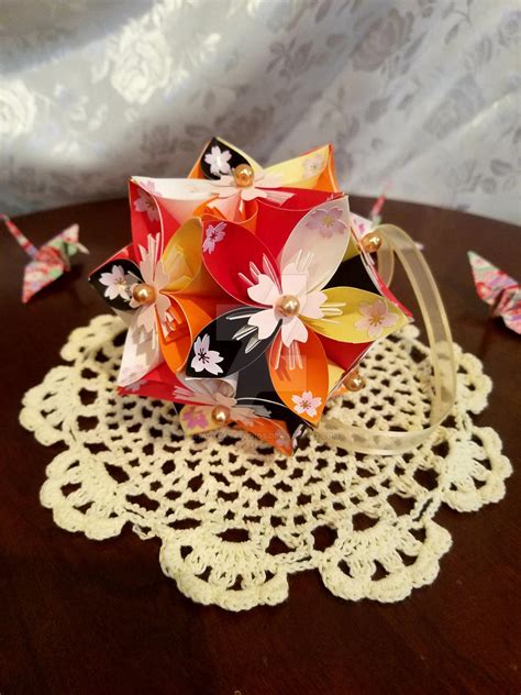 Sakura Kusudama Origami Flower Ball 36 By Shadycatstudios On Deviantart