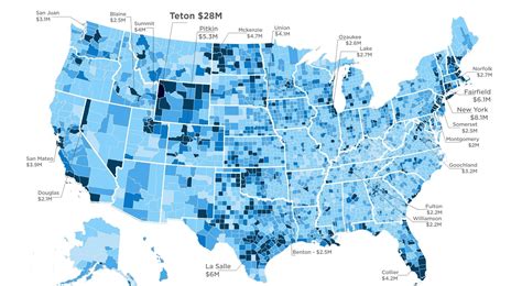 This Map Shows The Average Income Of The Top 1 By Location