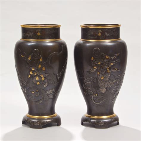 Japanese Meiji Mixed Metal Vases Manhattan Art And Antiques Center