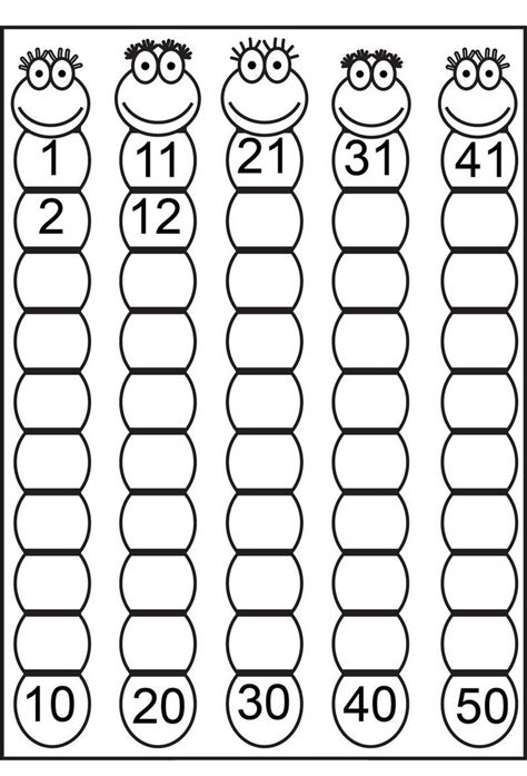 1 50 Number Chart Counting Atividades De Matemática Pré Escolar
