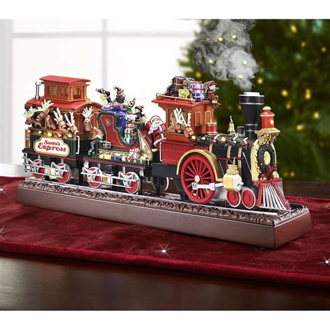 Santas Animated Musical Express Train Hammacher Schlemmer
