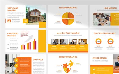 Yellow Business Powerpoint Template For 15