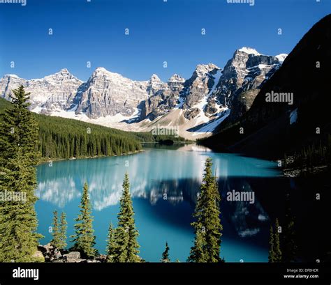 Canada Alberta Banff National Park Wenkchemna Peaks And Moraine Lake