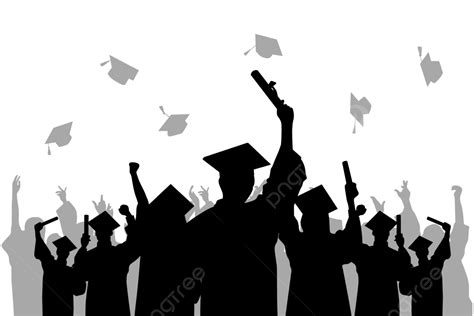 Silhouette Graduation With Holding Certificate Vector Graduation
