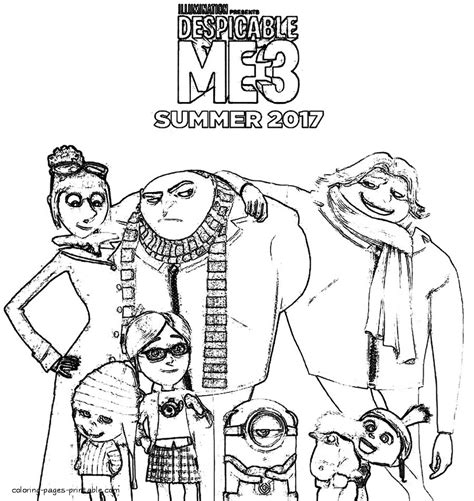 In a happy neighborhood surrounded by beautiful a garden of roses and other flowers, is a black house with a dead lawn. Despicable me 3 coloring pages to print | Coloring pages ...