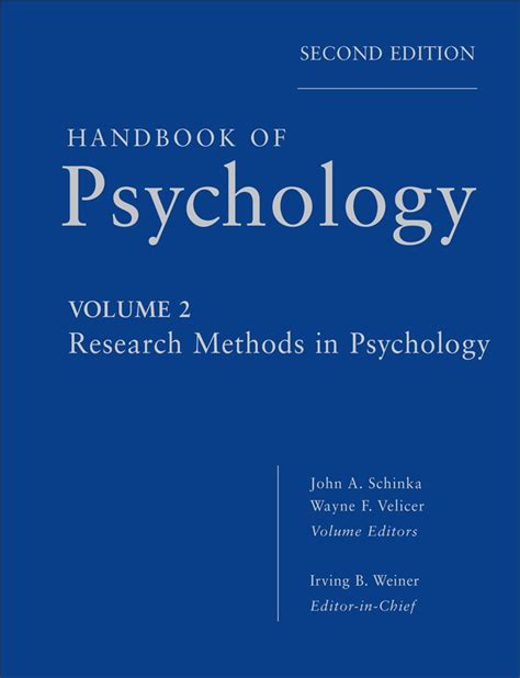Handbook Of Psychology Research Methods In Psychology Ebook By Irving