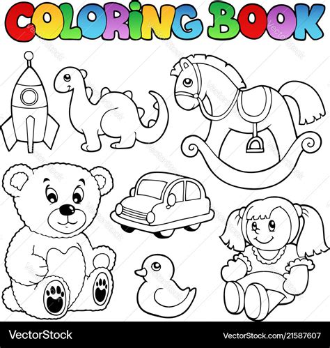 Cartoon Toys Objects Coloring Page Royalty Free Vector Image My Xxx