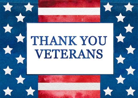 Thank You Veterans Happy Veterans Day Greeting Card Stock Image