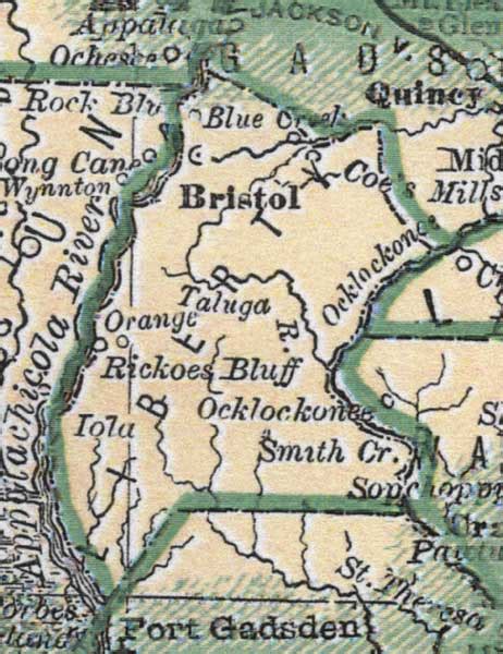 Map Of Liberty County Florida 1880
