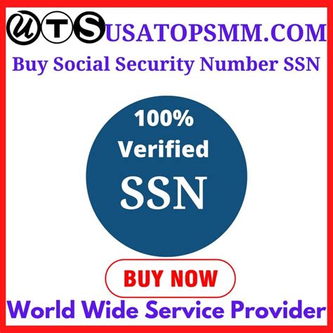 Buy Social Security Number Ssn 100 Usa Ssn Number