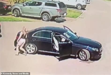 Moment 11 Year Old Girl Runs From Mercedes After Hand Gel Bottle