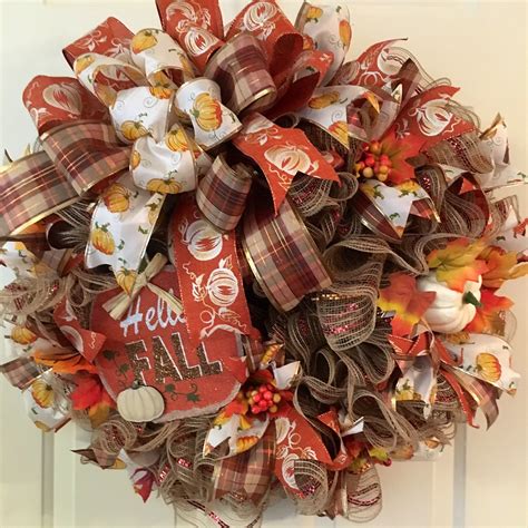 Beautiful Fall Wreath Wreaths Hello Autumn Fall Wreath