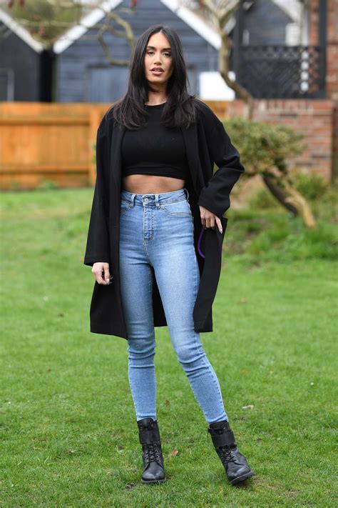 Clelia Theodorou In A Black Coat On The Set Of The Only Way Is Essex Tv