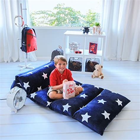 Experiment with simple arrangements, try using euro pillows. Kids Floor Pillows: Amazon.com