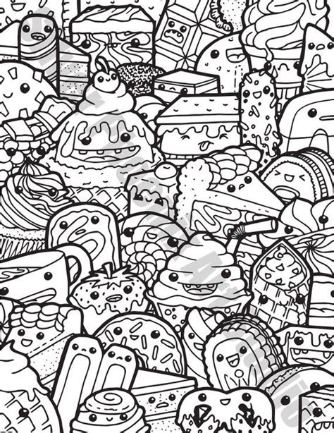 We have selected for you the most beautiful pictures for coloring. Kawaii Sweets Doodle Adult Coloring Page Printable Digital ...
