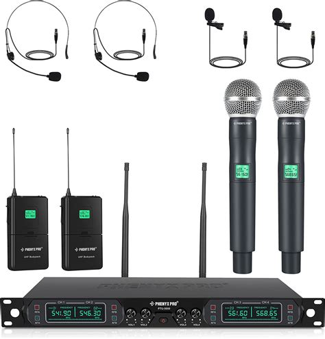 Buy Wireless Microphone System Phenyx Pro 4 Channel Uhf Wireless Mic