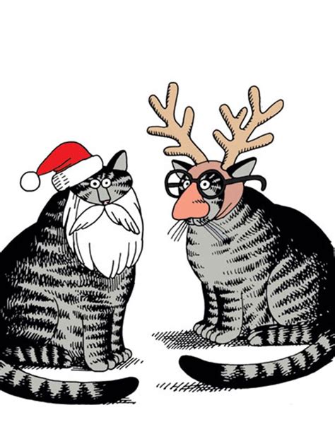 Kliban Cats Kliban Cat Christmas Cats Cat Celebrating