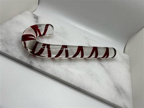 glass candy cane dildo adult toy etsy