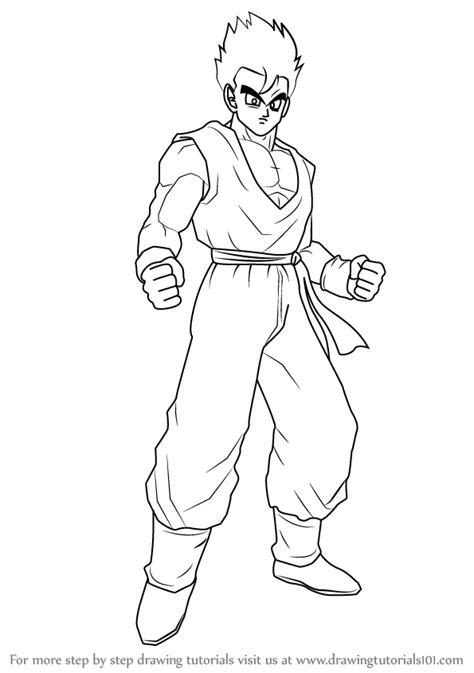 Learn How To Draw Son Gohan From Dragon Ball Z Dragon Ball Z Step By Step Drawing Tutorials