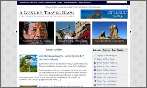 Luxury Travel Blogs Uk Top 10 Vuelio
