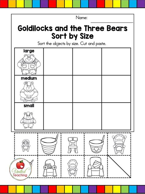 Printable Goldilocks And The Three Bears Activities