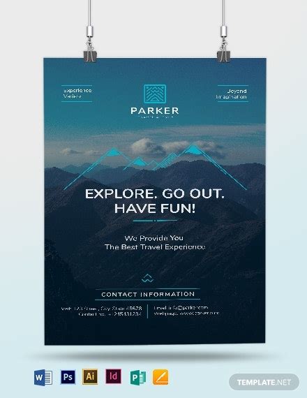 Travel Posters 10 Free Templates In Illustrator Indesign Word