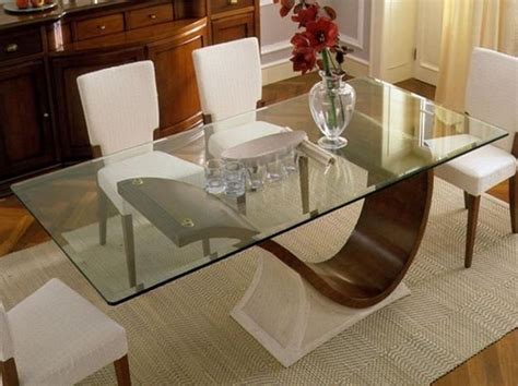 Amazing Glass Top Dining Tables With Wood Base Ideas 01 Glass Dining Room Table Glass Top