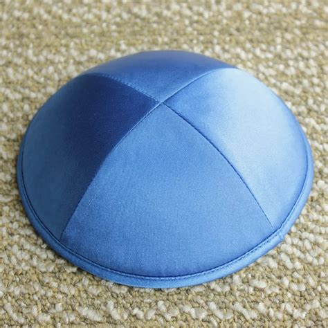 Royal Blue Color Satin Kippot Jewish Yarmulke Kippah Kippot 17cm Skull Caps In Skullies