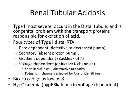 PPT Renal Tubular Acidosis PowerPoint Presentation Free Download ID