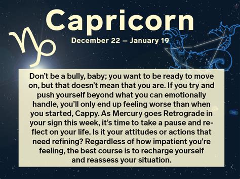 The pragmatic capricorn can sense at once whether a new concept is going to work. Your weekly horoscope: December 14 - 21, 2016 - Chatelaine