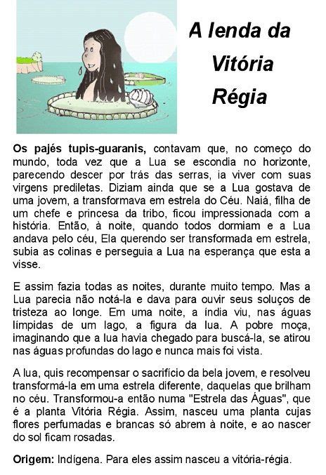 Vitoria Regia Lenda Texto Sobre Ela Projeto Folclore