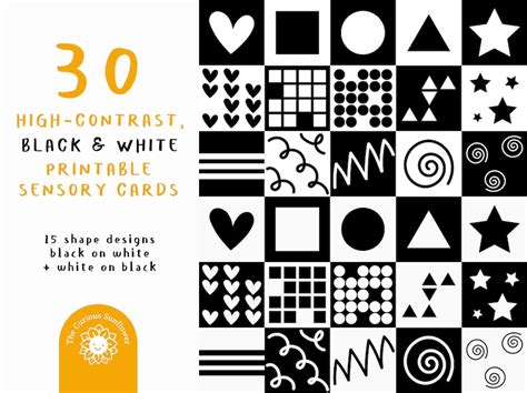 High Contrast Baby Cards In Black And White Printable Etsy