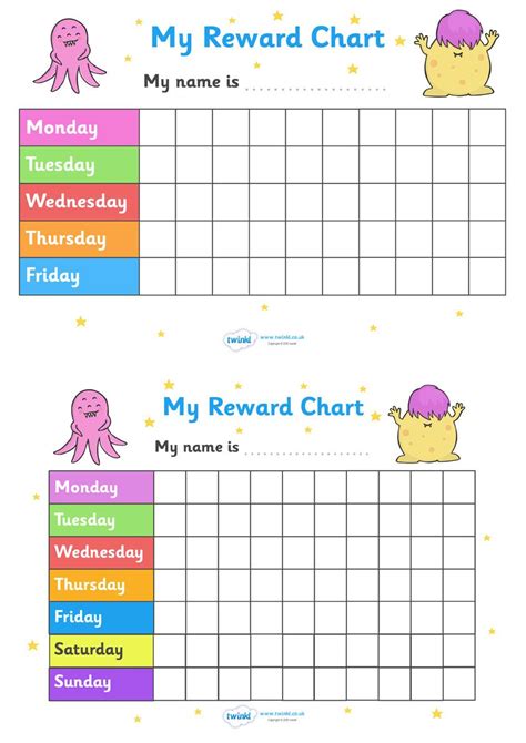 My Reward Chart Printable Reward Charts Reward Chart Kids Sticker Chart