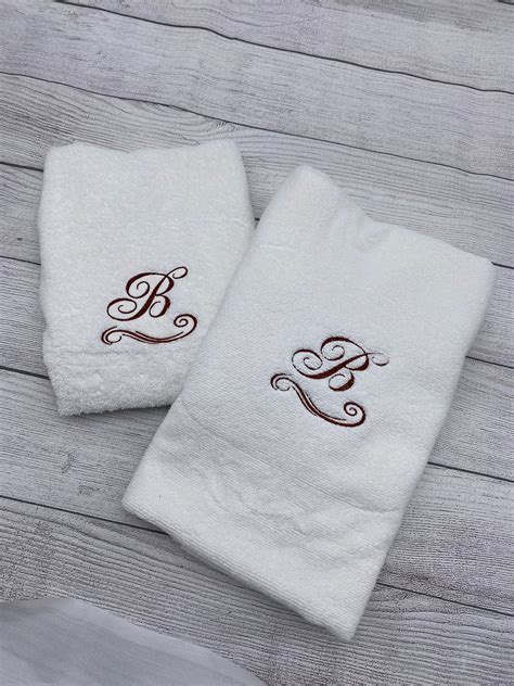 Custom Monogrammed Towels Towel Set Powder Room Etsy