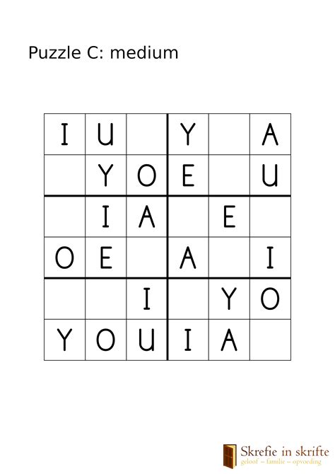 Alphabet Sudoku 6×6 Exercises Skrefie In Skrifte