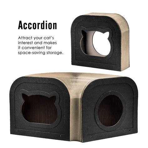 Pawaboo Collapsible Cardboard Cat Scratching Tunnel Post Cat House