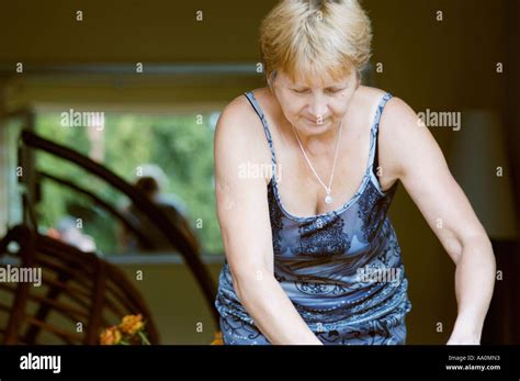 Poland Mature Woman Bending Over Stock Photo Alamy