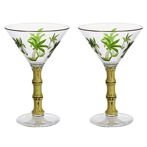 nantucket home palm tree 6 ounce acrylic martini glasses set of 2